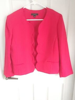 Ann Taylor Pink Scallop-Edge Blazer Jacket